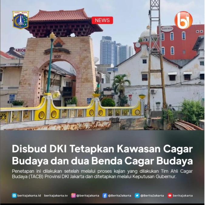 Disbud DKI Jakarta Tetapkan Kawasan Cagar Budaya Kompleks Jalan Pasar Baru, Serta Batu Penggilingan Dan Prasasti Padrao Sebagai Benda Cagar Budaya