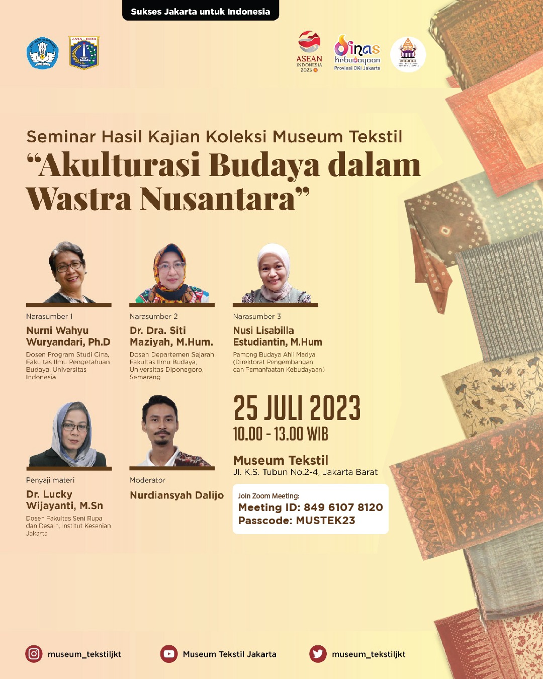 Seminar Hasil Kajian Koleksi Museum Tekstil: Akulturasi Budaya dalam Wastra Nusantara