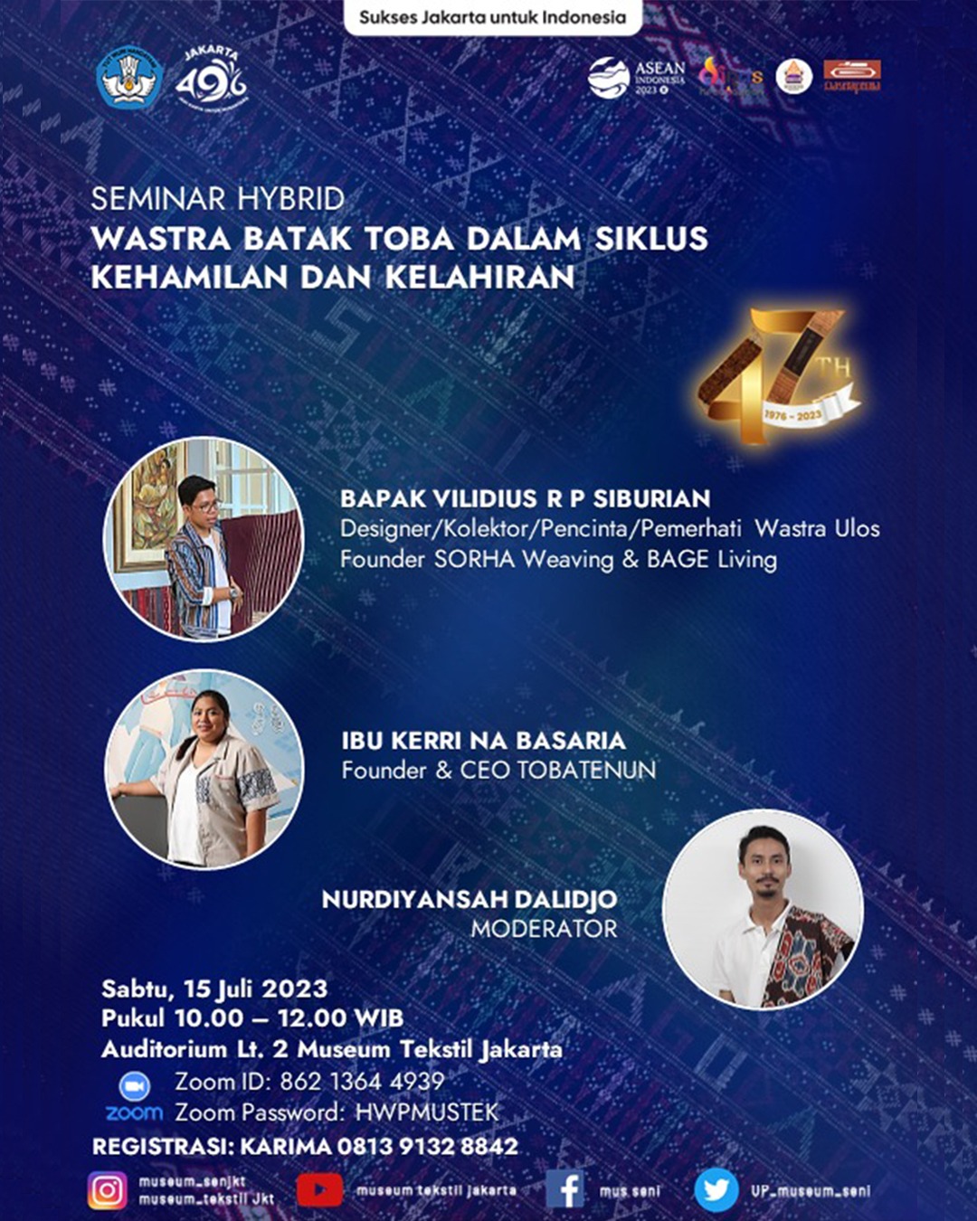 Seminar Wastra Batak Toba Dalam Siklus Kehamilan dan Kelahiran