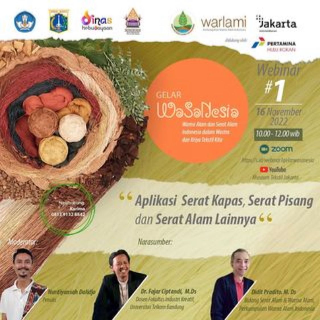 Webinar Aplikasi Serat Kapas, Serat Pisang, dan Serat Alam Lainnya