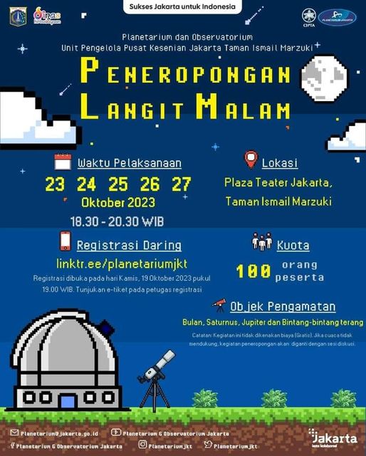 Peneropongan Langit Malam 23 - 27 Oktober 2023