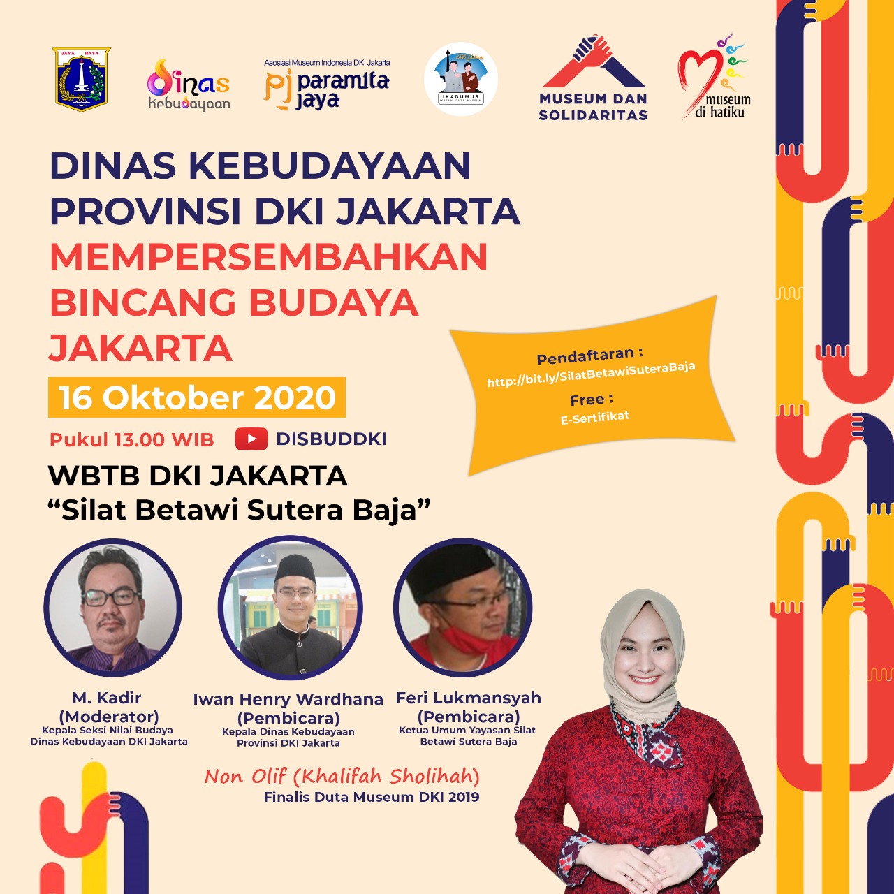 Webinar Bincang Budaya Jakarta WBTB DKI Jakarta "Silat Betawi Sutera Baja"